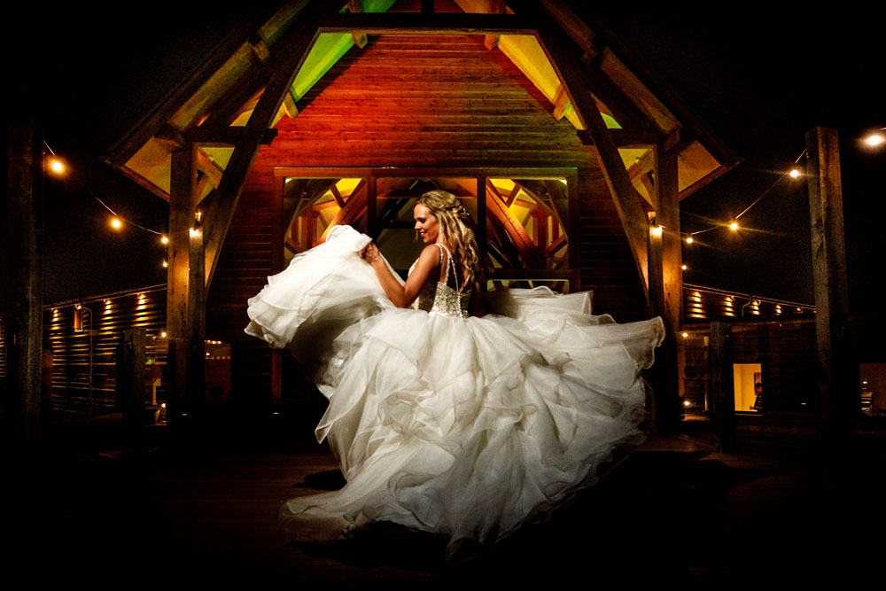 bride spinning in her dress