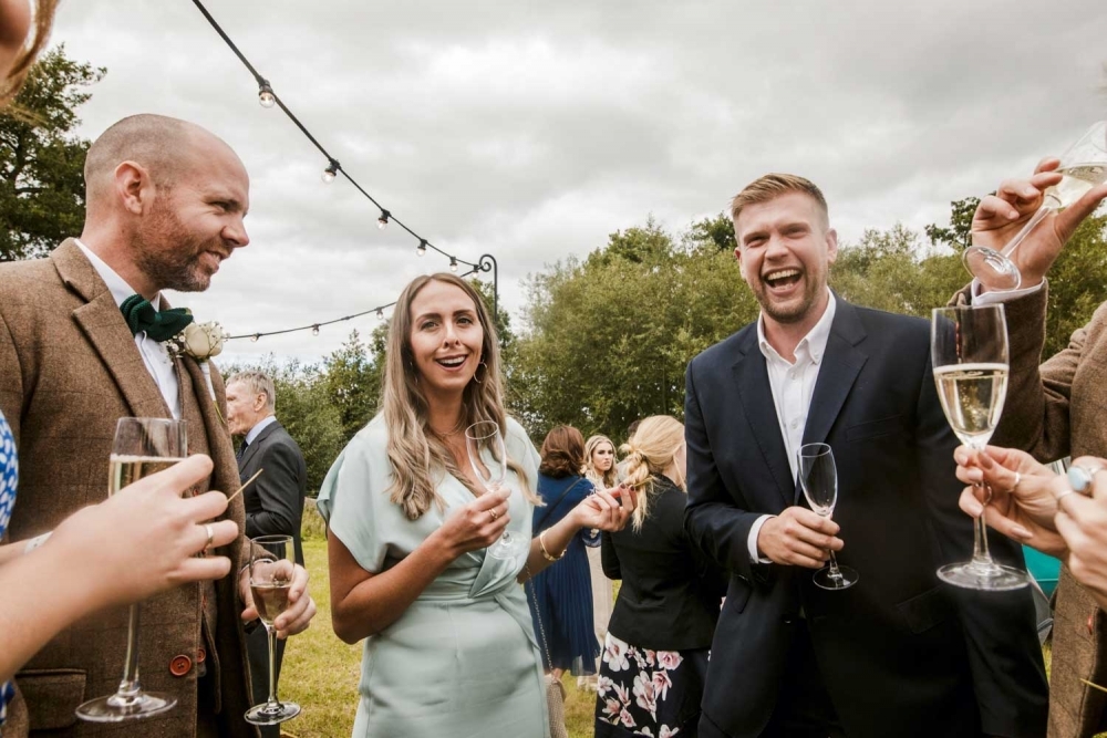 shot of wedding guests enjoying their day