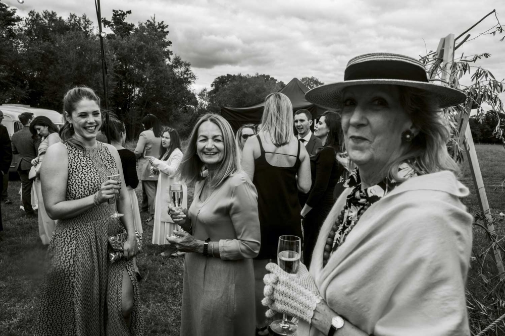 shot of wedding guests enjoying their day