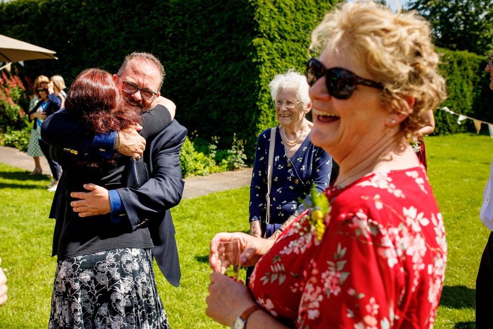 shot of wedding guests enjoying their day