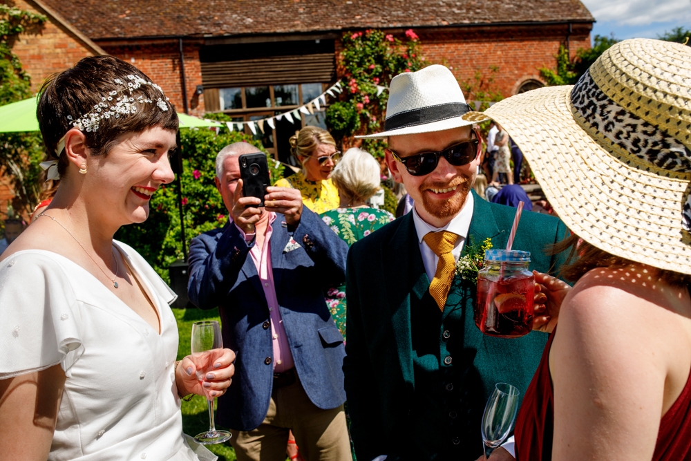 shot of wedding guests enjoying their day