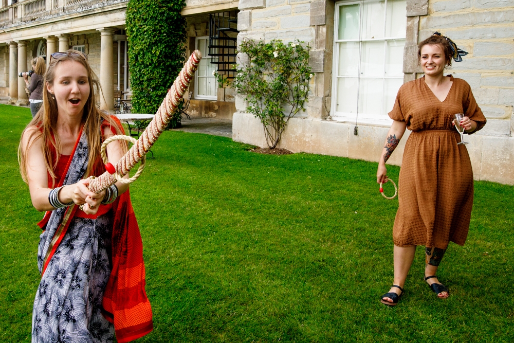 guests playing with wedding games