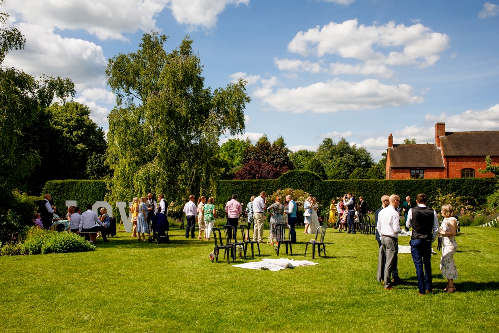 shot of wedding guests enjoying their day