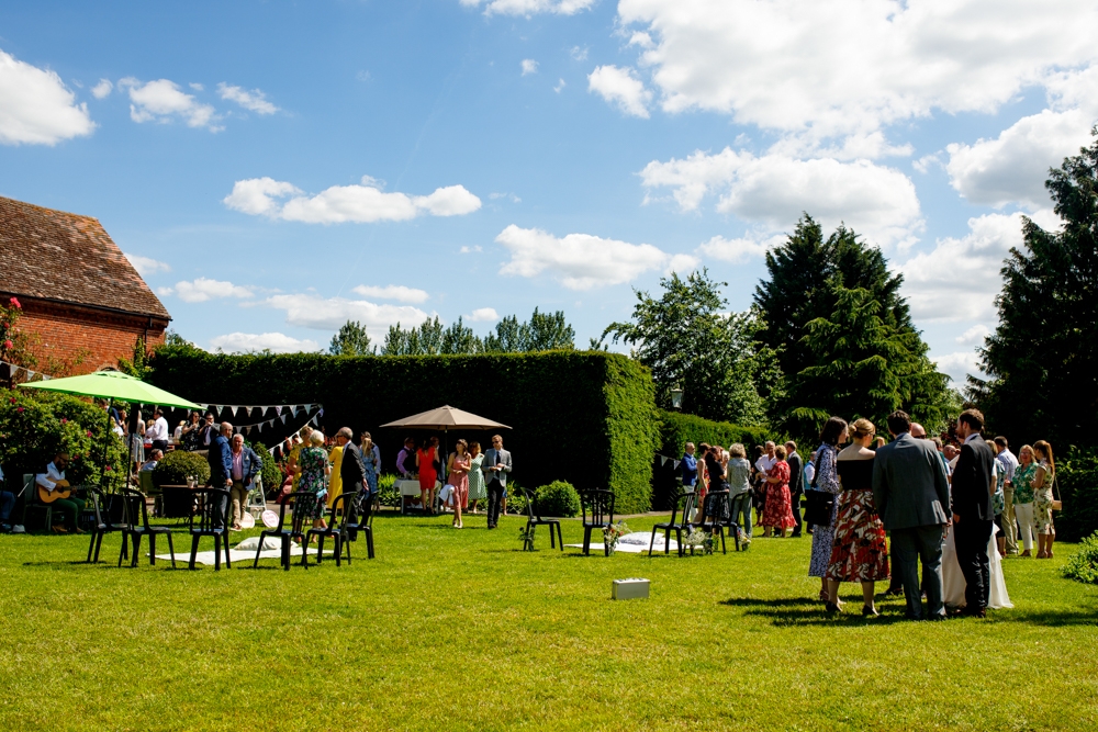 shot of wedding guests enjoying their day