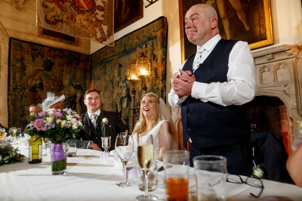 guests cheering during speeches