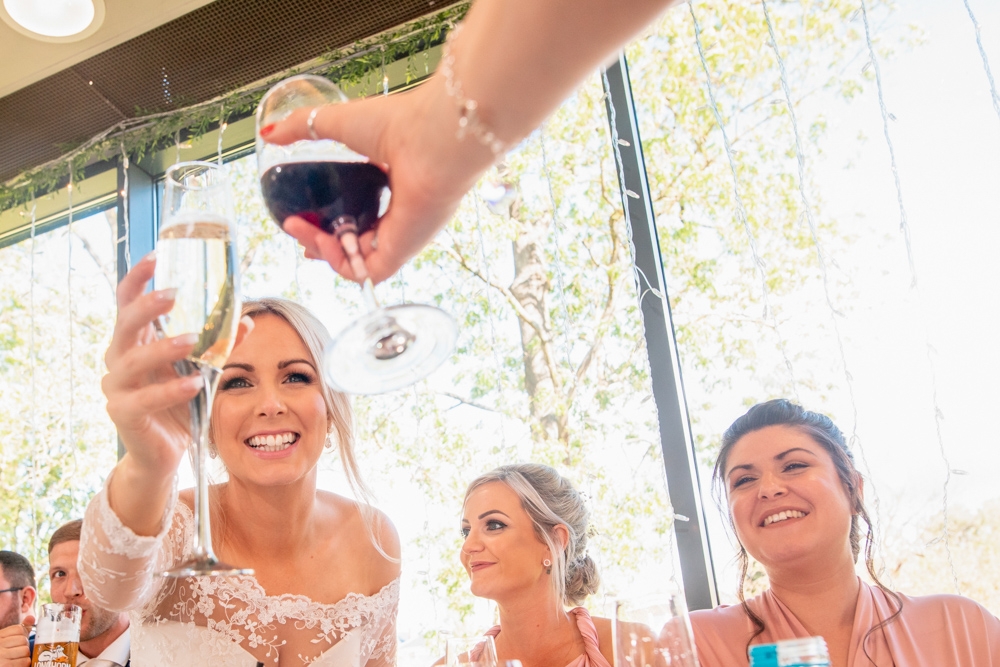 guests cheering during speeches