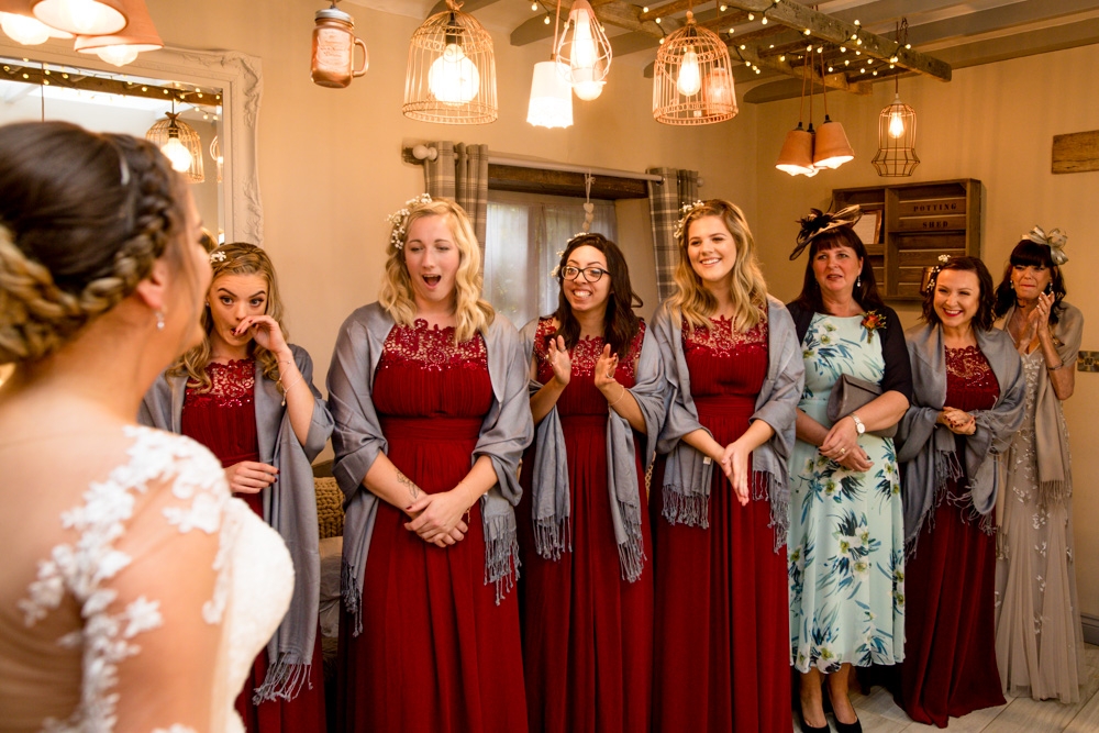 bride unveil in her dress