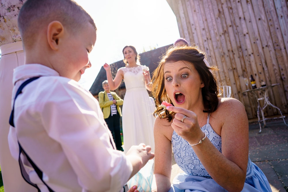 guests laughing during drinks reception