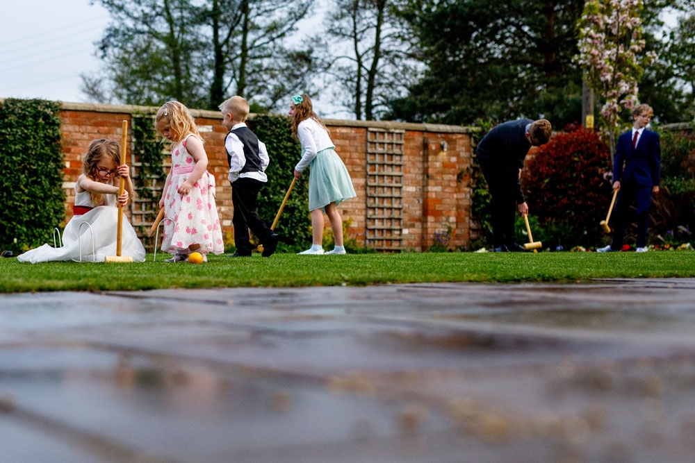 guests playing garden games